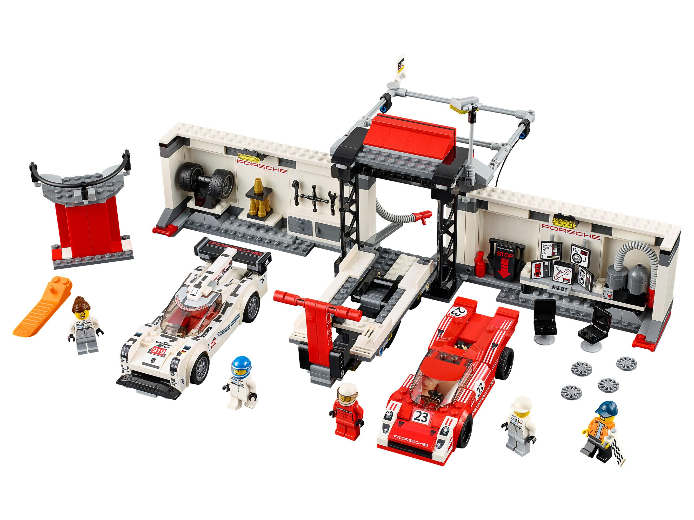 LEGO Puesto de reparación para Porsche 919 Hybrid y 917K (75876)