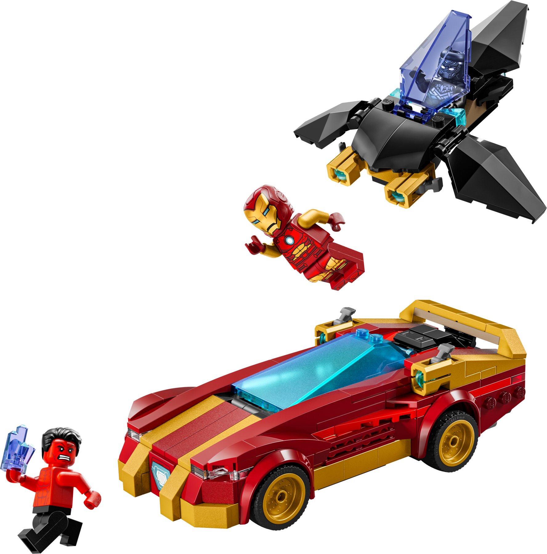 LEGO Deportivo de Iron Man y Black Panther vs. Hulk Rojo (76310)