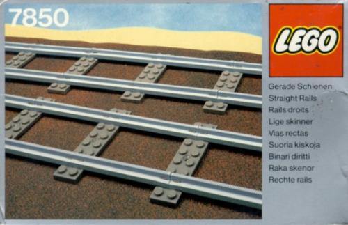 LEGO 8 Straight Rails Gray 4.5v (7850)