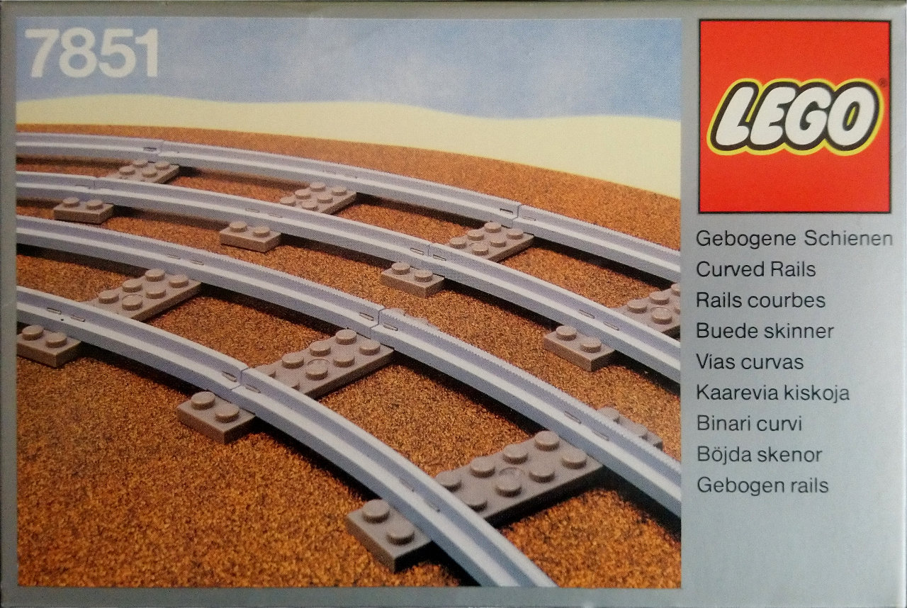 LEGO 8 Curved Rails Gray 4.5v (7851)