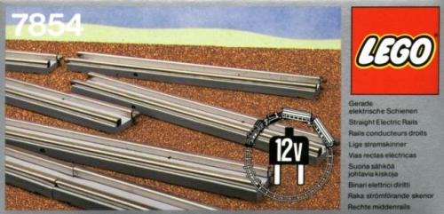 LEGO 8 Straight Electric Rails Gray 12v (7854)