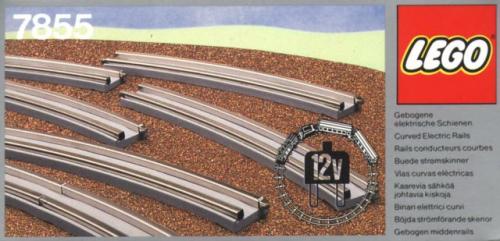 LEGO 8 Curved Electric Rails Gray 12v (7855)