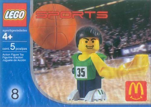 LEGO McDonald's Sports Set Number 8 - Green Basketball Player #35 (7918)