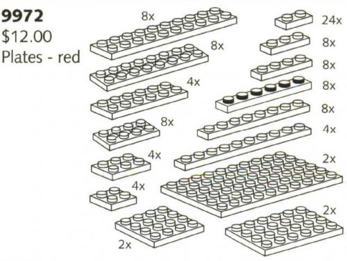 LEGO Plates (Red) (9972)