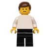 Man, White Torso, Black Legs, Brown Hair