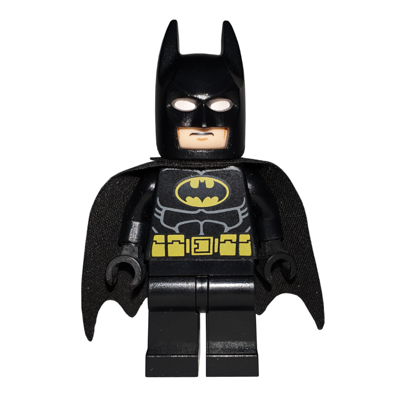LEGO Batman, Black Suit, Black Cape and Cowl, Yellow Batman Logo (56630 Cape) (3626b Head) (fig-000032)