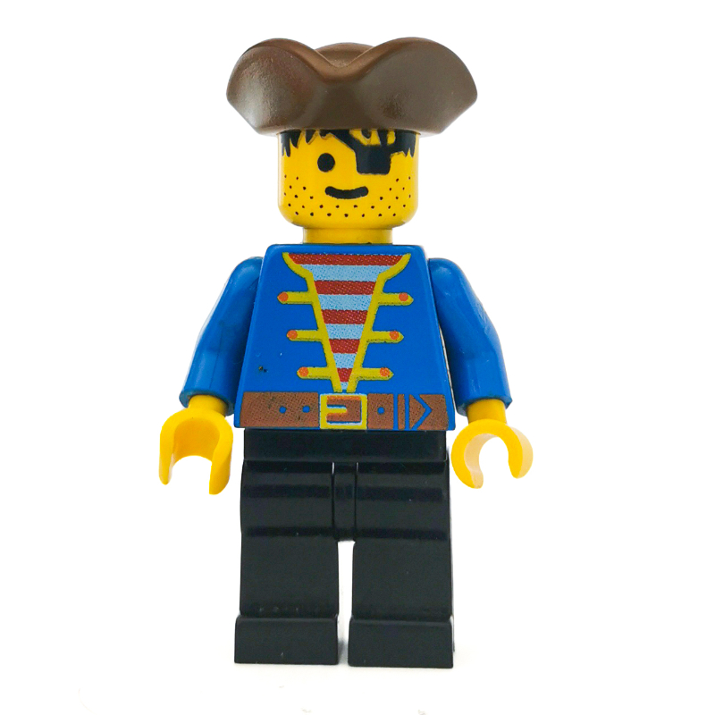 LEGO Pirate - Blue Jacket, Black Legs, Brown Tricorne (fig-000053)