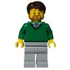 Man, Green V-Neck Sweater, Light Bluish Gray Legs, Beard