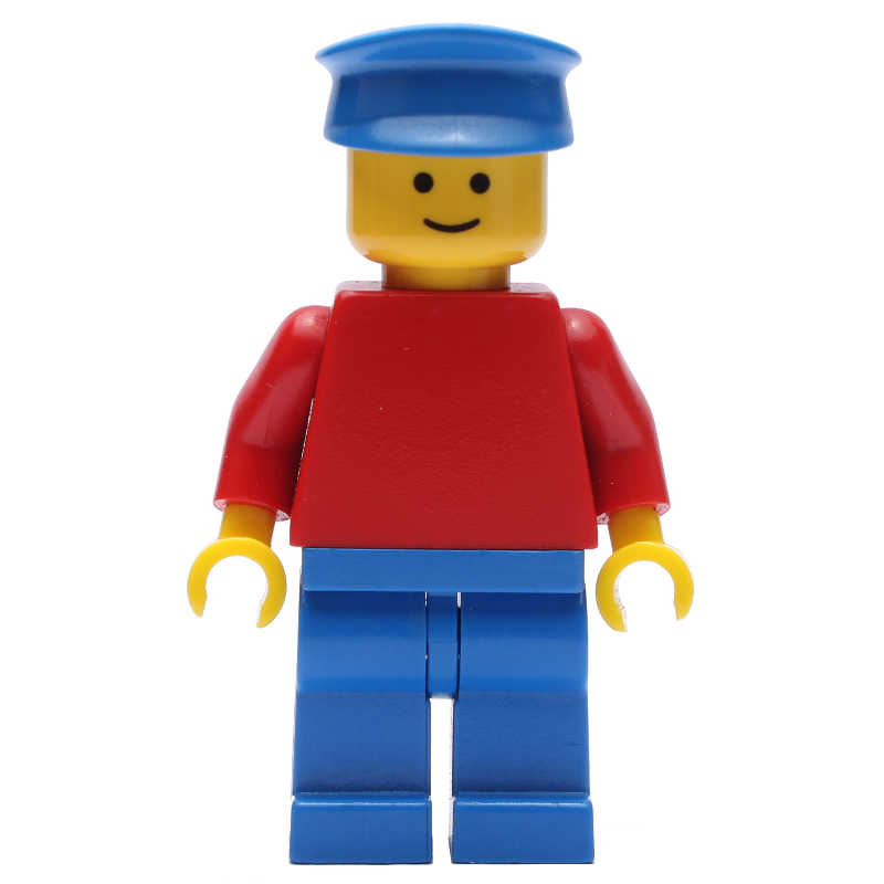 LEGO Red Torso, Blue Legs, Blue Cap (fig-000165)