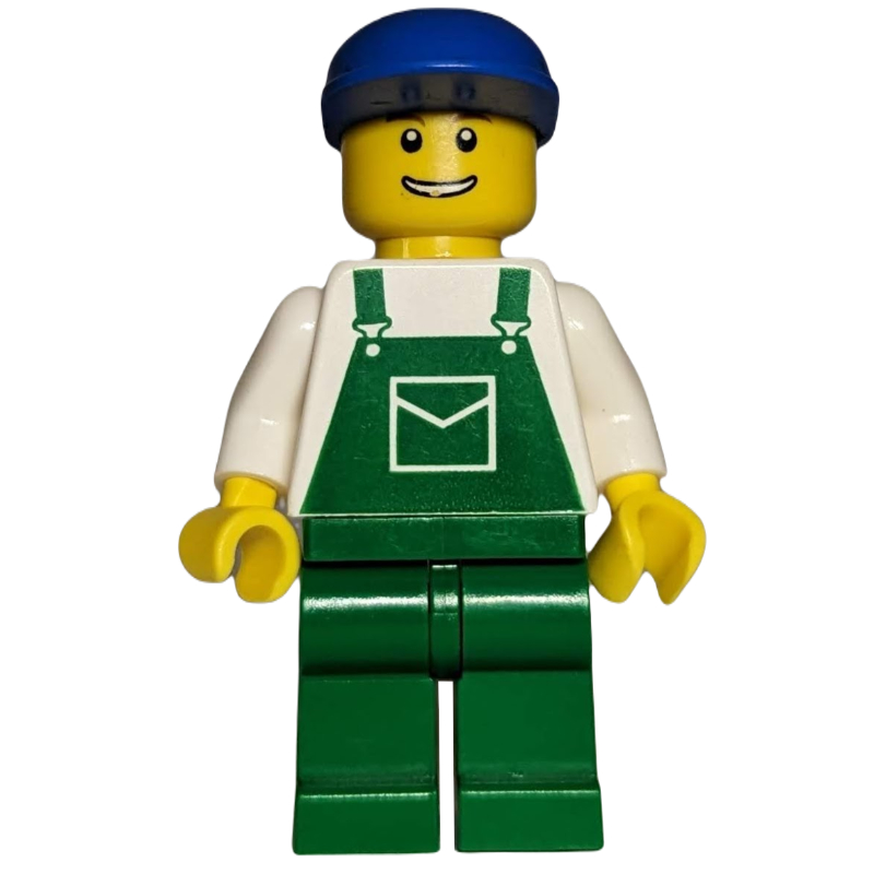 LEGO White Torso, Green Overall, Green Cap (fig-000172)
