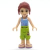 Mia - Medium Blue Top, Lime Shorts