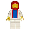 Man, White Torso with Red and Blue Stripes, White Legs, Red Helmet