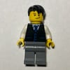 Man, Black Vest and Tie, Dark Bluish Gray Legs, Black Hair