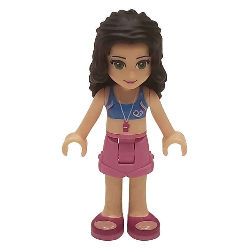 LEGO Emma - Medium Blue Crop Top, Dark Pink Shorts (fig-000199)