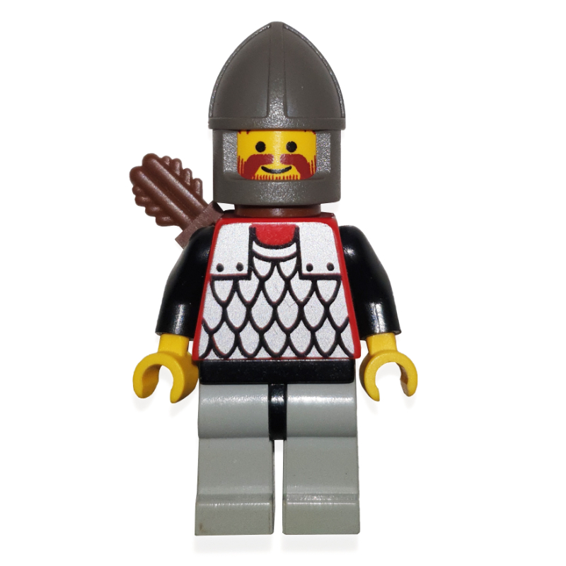 LEGO Archer (Scale Mail on Red) - Black Arms, Light Gray Legs (fig-000217)