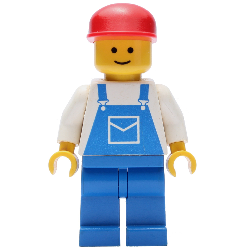 LEGO Man, Blue Overalls, Red Cap (3626a Head) (fig-000221)