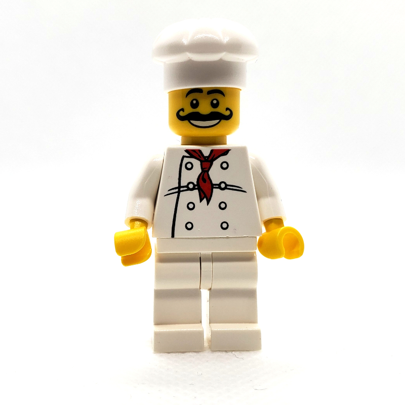 LEGO Chef, Red Neckerchief, White Legs, Moustache (fig-000224)