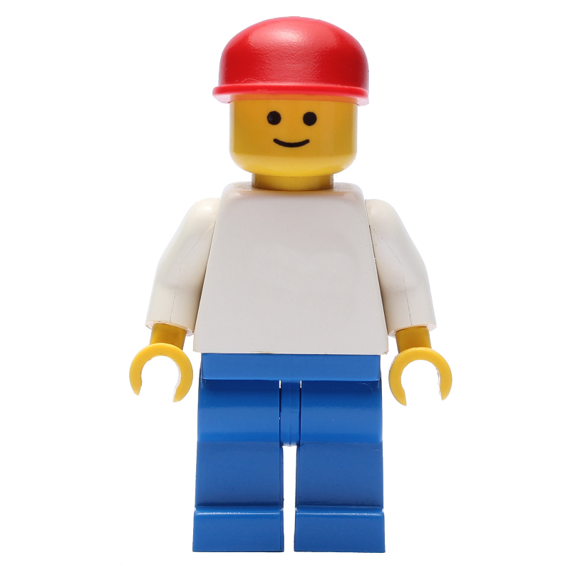 LEGO White Torso, Blue Legs, Red Cap (3626b Head) (fig-000257)