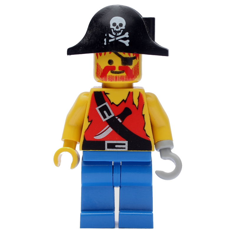 LEGO Pirate - Shirt with Knife, Blue Legs, Black Bicorne (fig-000280)