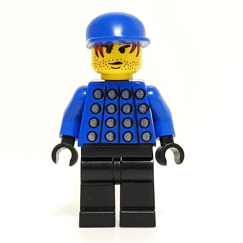 LEGO Soccer Player Goalie Blue Torso with Silver print, Black Legs, Blue Cap (fig-000294)