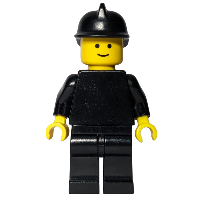 LEGO Fireman, Plain Black, Black Helmet (fig-000342)