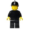 Fireman, Plain Black, Black Helmet