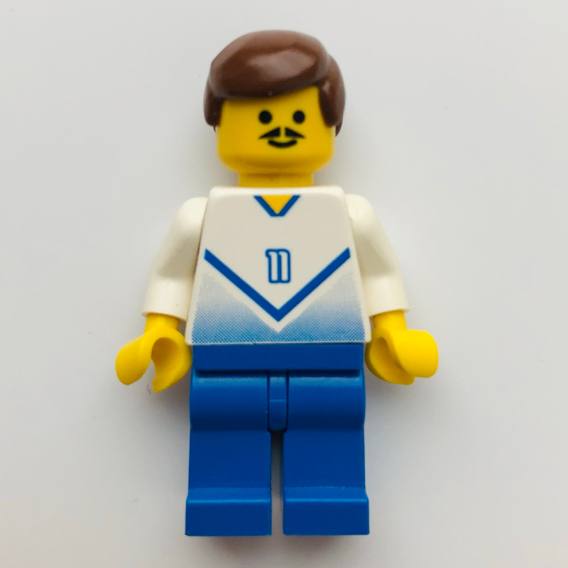 LEGO Soccer Player White Torso, Blue Legs #11 (fig-000381)