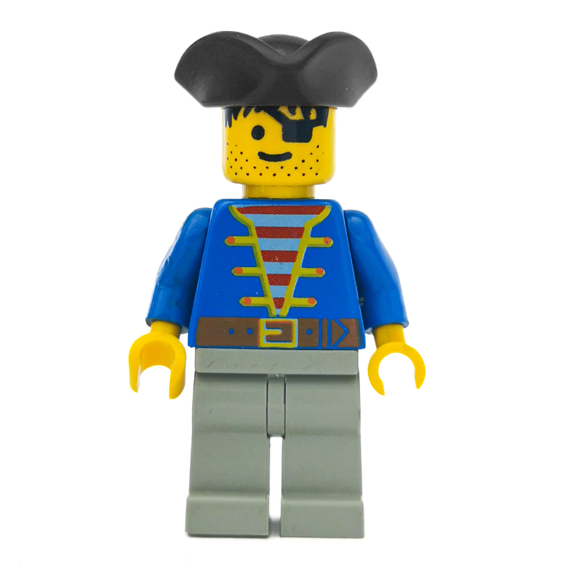 LEGO Pirate - Blue Jacket, Light Gray Legs, Black Tricorne (fig-000382)