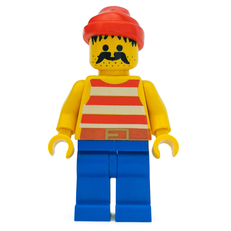 LEGO Pirate - Red Stripes, Blue Legs, Red Bandana, 3626a (fig-000383)