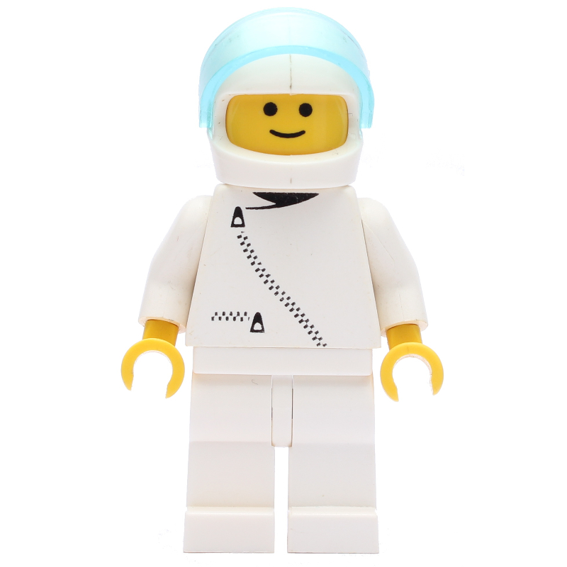 LEGO Racer, White Jacket with Zipper, White Helmet with Visor (3626b Head) (fig-000386)