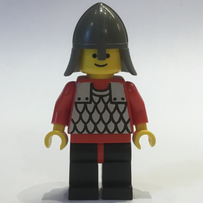 LEGO Knight (Scale Mail on Red) - Red Arms, Black Legs, Dark Gray Neck-Protector (fig-000388)