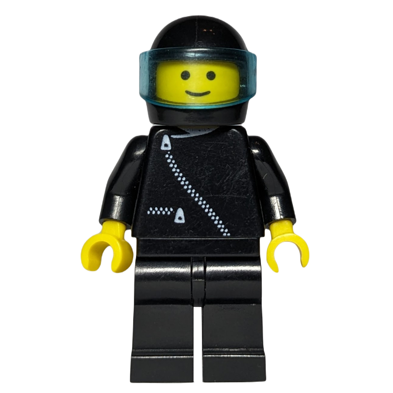 LEGO Racer, Black Jacket with Zipper, Black Helmet with Visor (3626a Head) (fig-000389)