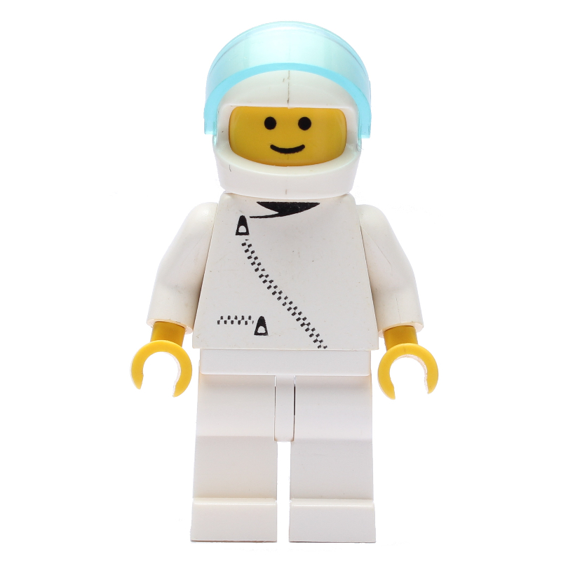 LEGO Racer, White Jacket with Zipper, White Helmet with Visor (3626a Head) (fig-000391)
