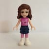 Olivia - Dark Pink Top, Dark Blue Skirt
