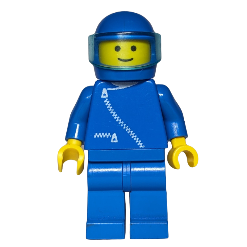 LEGO Racer, Blue Jacket with Zipper, Blue Helmet with Visor (fig-000405)
