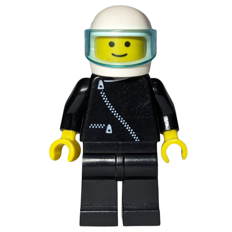 LEGO Pilot, Black Jacket with Zipper, White Helmet with Trans-Light Blue Visor (fig-000425)