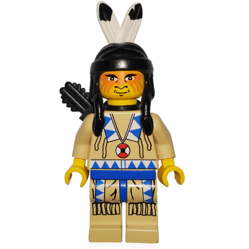 LEGO Indian - Tan Clothing, Blue Trim, Quiver (fig-000438)