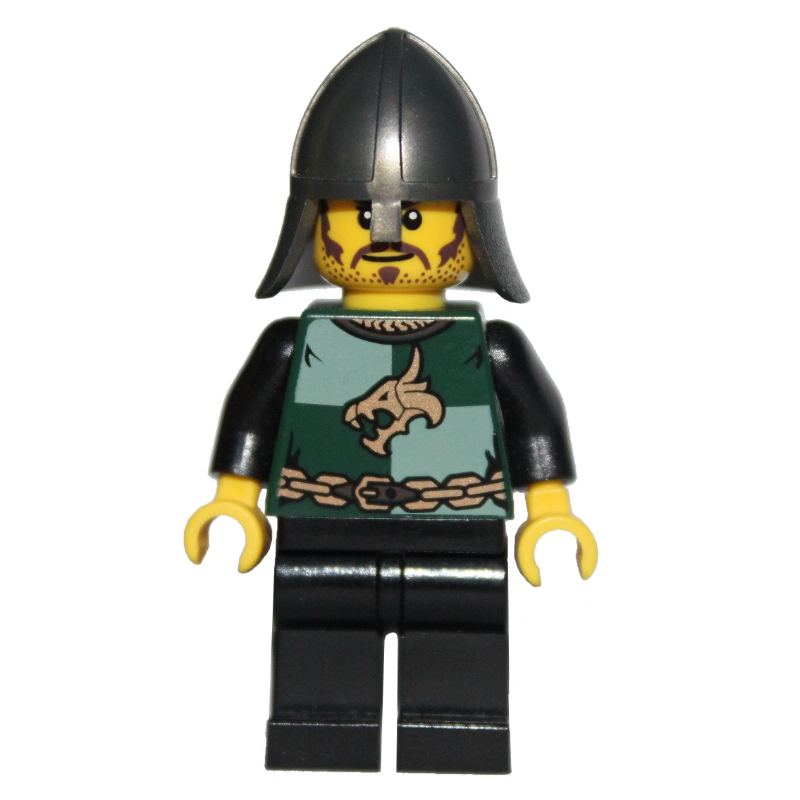 LEGO Dragon Knight, Dark Green, Pearl Titanium Helmet, Stubble (fig-000454)