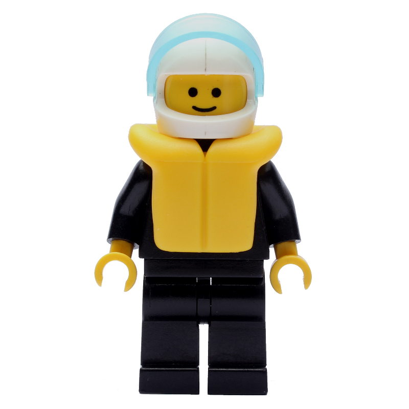 LEGO Man, Plain Black, Helmet and Visor (fig-000468)