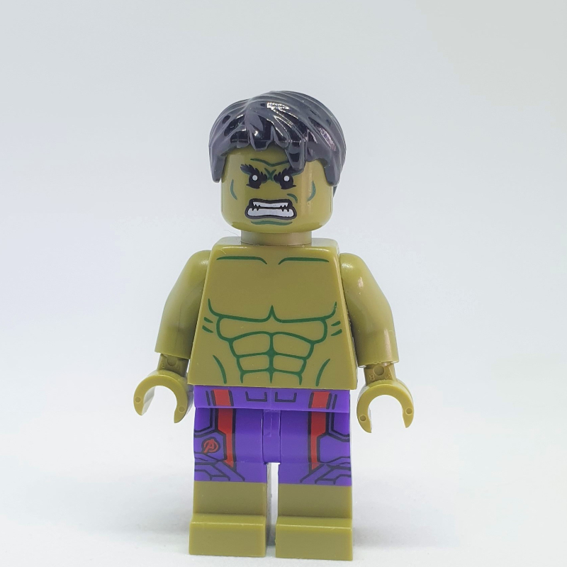 LEGO Hulk, Dark Purple Pants, Printed Dark Red Stripes and Avengers Logo (fig-000473)