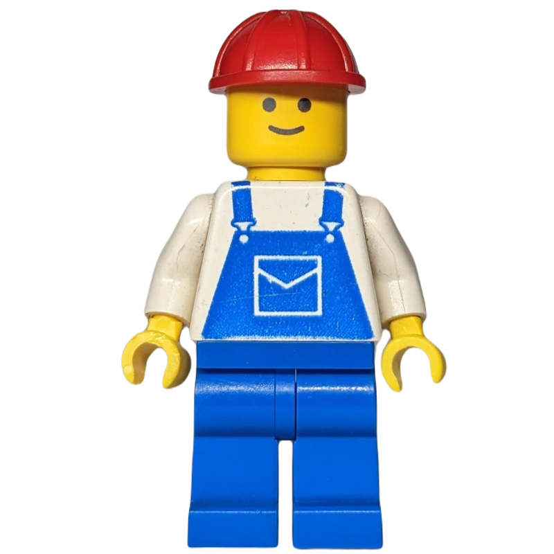 LEGO Man, Blue Overalls, Red Hard Hat (fig-000478)