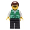 Man, Green Jacket, Black Legs, Sunglasses