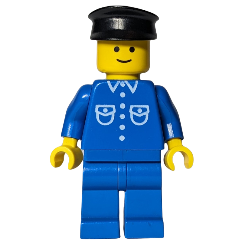 LEGO Blue Torso Shirt, Blue Legs, Black Hat (fig-000549)
