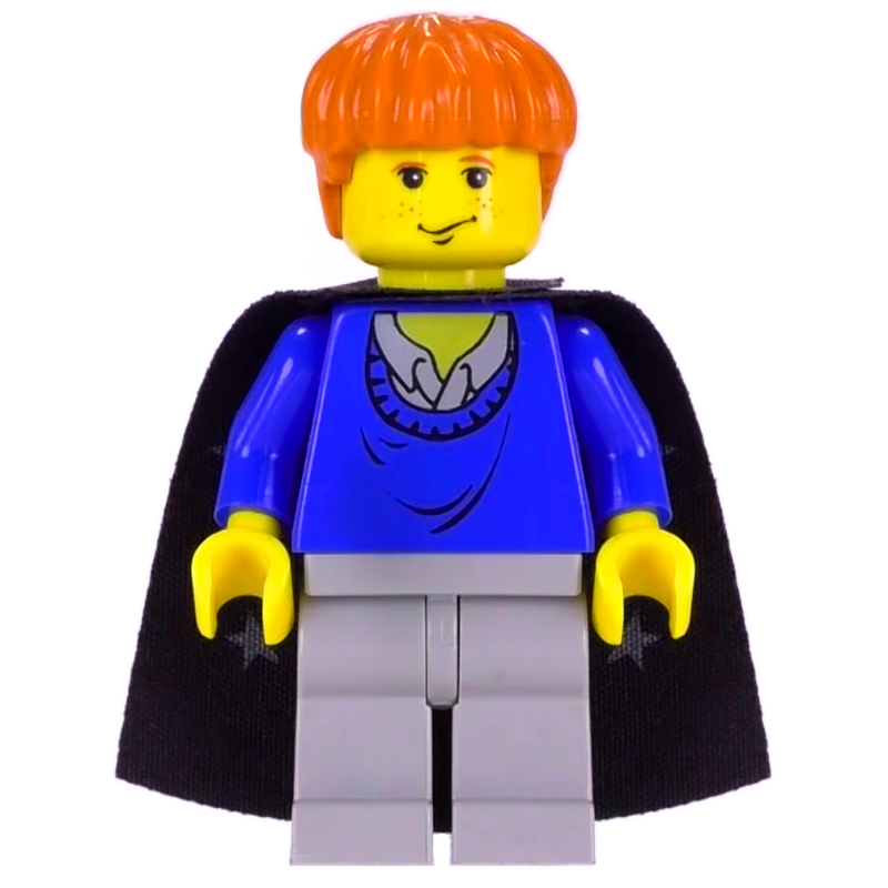 LEGO Ron Weasley, Yellow Skin, Blue Sweater, Cape with Stars (fig-000594)