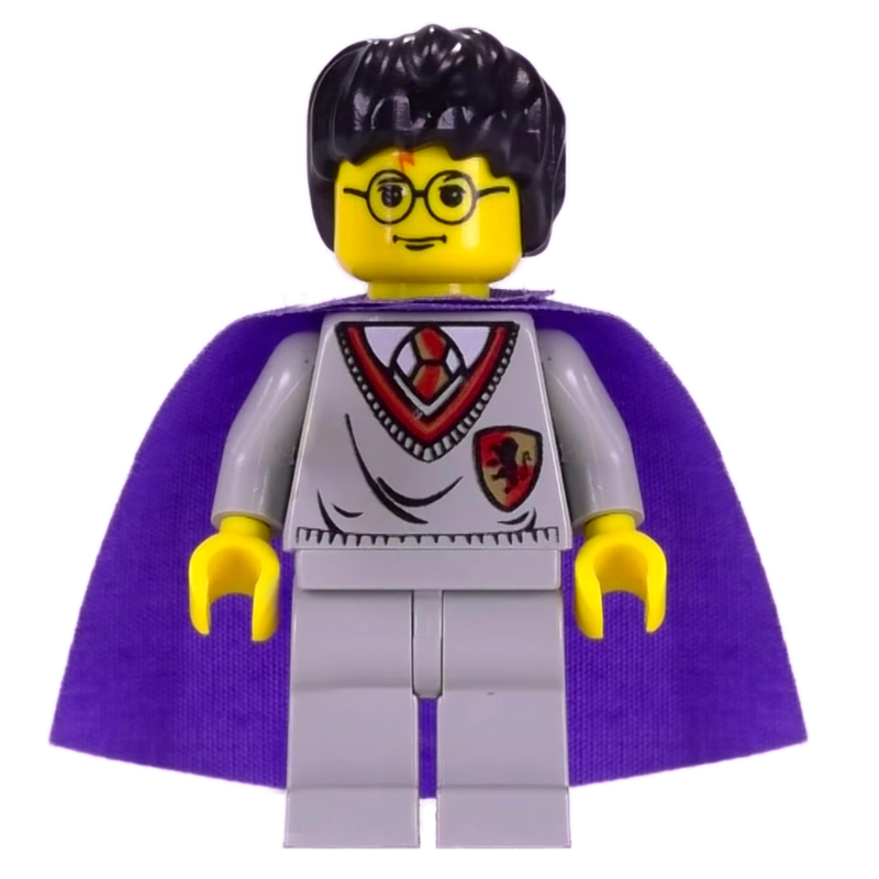 LEGO Harry Potter, Yellow Skin, Gryffindor Sweater with Crest, Violet Cape (fig-000595)