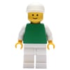 Green Torso, White Legs, White Cap