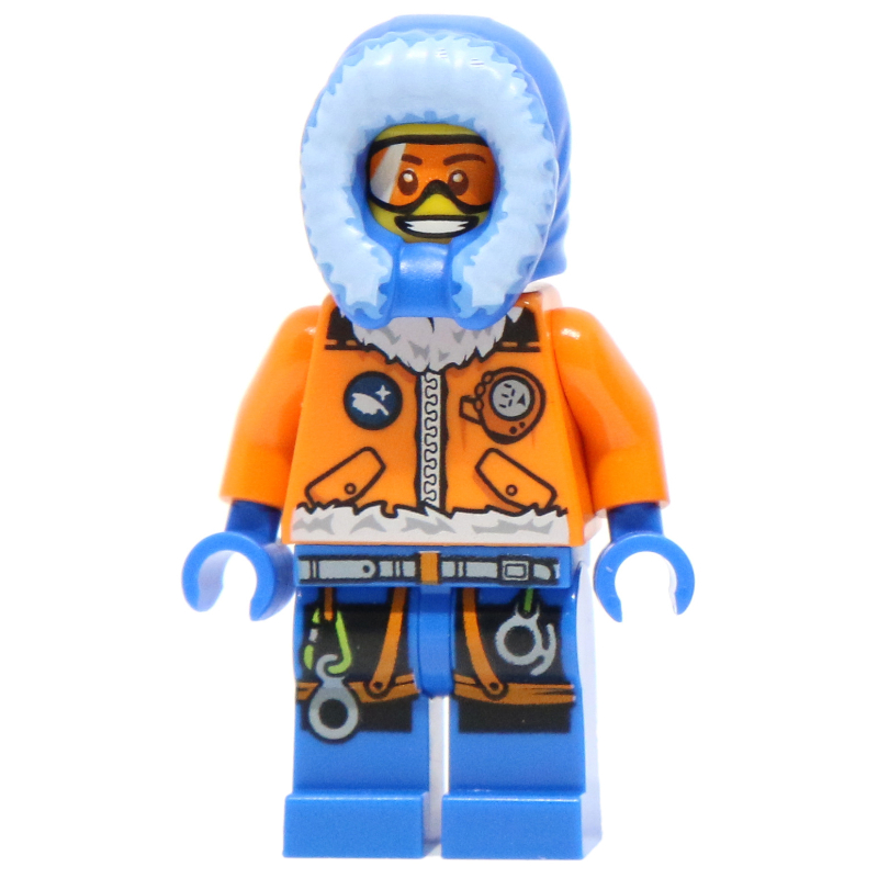 LEGO Arctic Explorer, Hood, Printed Orange Goggles (fig-000607)