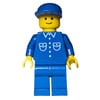 Man, Blue Shirt with Buttons and Pockets, Blue Legs, Blue Cap (3626a Head)