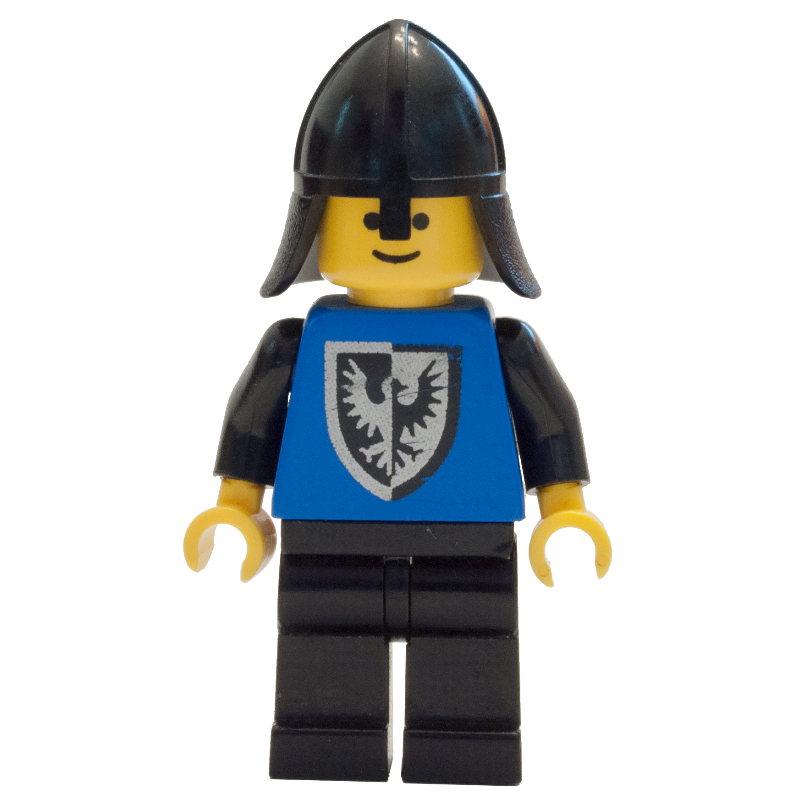 LEGO Knight (Black Falcon) - Black Legs, Black Hips, Rounded Shield, Neck-Protector, 3626a (fig-000642)