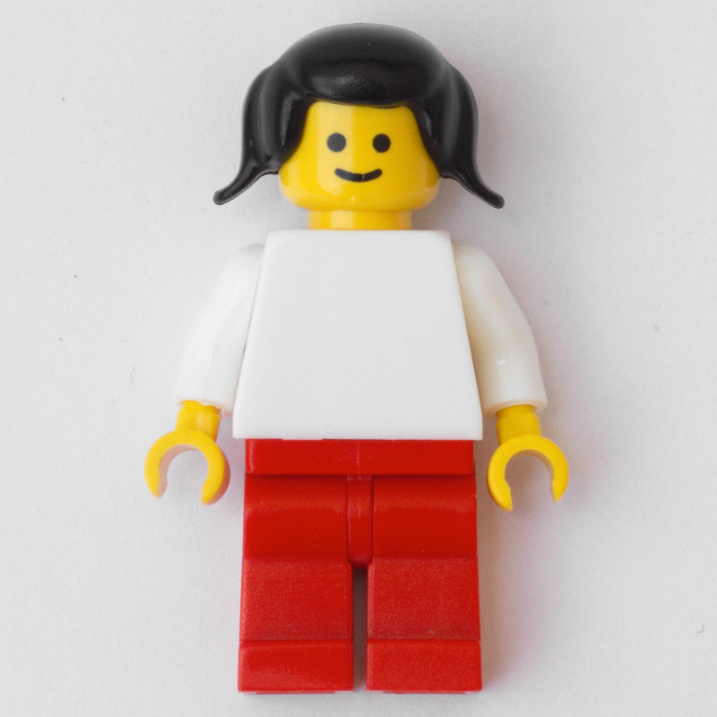 LEGO Woman - White Torso, Red Legs, Black Hair (fig-000650)